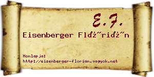 Eisenberger Flórián névjegykártya